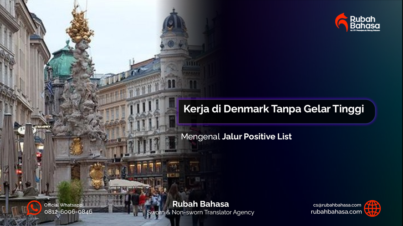 Ilustrasi peluang kerja di Denmark tanpa gelar sarjana dengan suasana pekerja internasional dan lingkungan kerja modern Eropa.