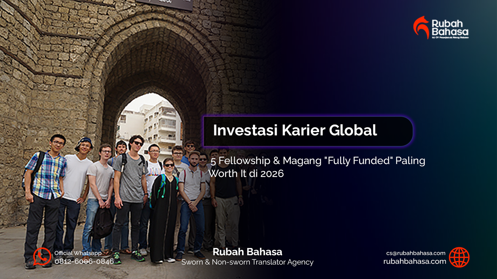 Konten tentang 5 fellowship dan program magang internasional paling worth it tahun 2026 untuk mahasiswa dan fresh graduate yang ingin mendapatkan pengalaman global, networking internasional, dan peluang karier luar negeri.