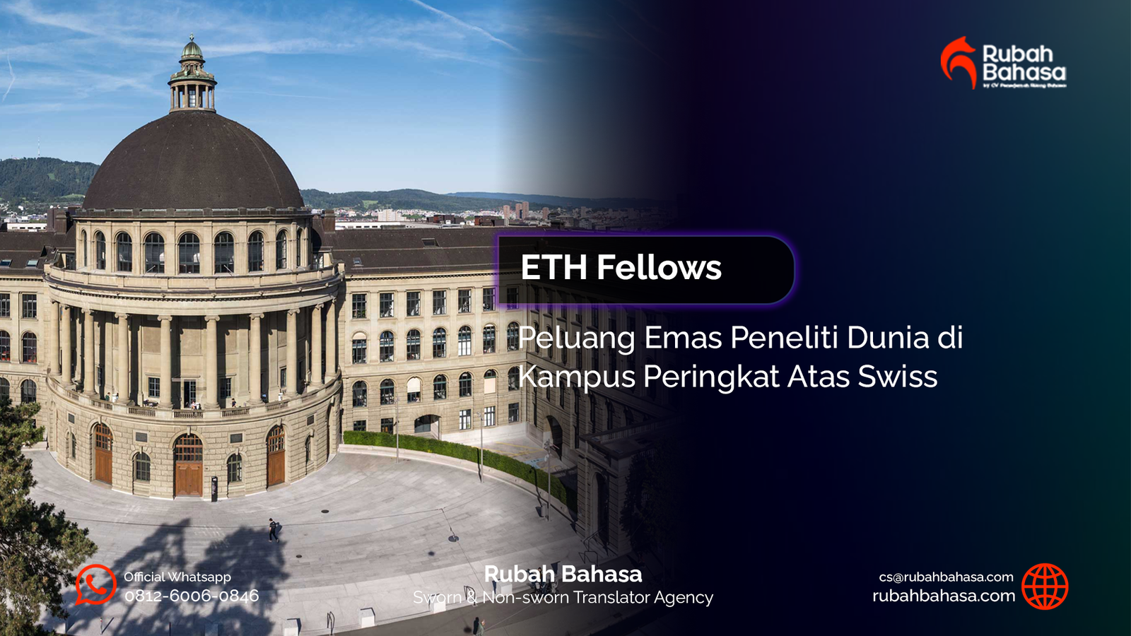 Ilustrasi ETH Fellows di Swiss dengan suasana riset internasional, laboratorium modern, dan peneliti muda global.