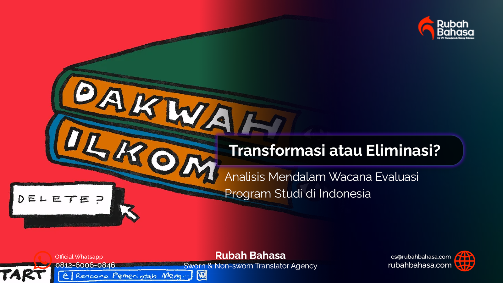 Ilustrasi evaluasi program studi di Indonesia dengan nuansa pendidikan tinggi, reformasi kampus, dan masa depan dunia akademik.