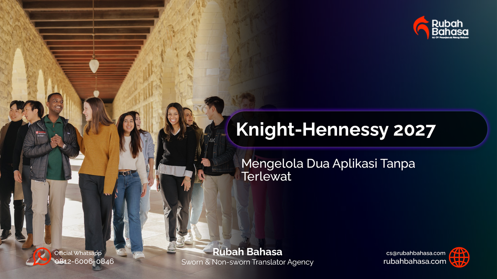 Checklist dua aplikasi Knight-Hennessy Scholars 2027 dan Stanford